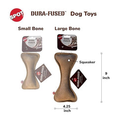 SPOT Dura-Fused Leather Bone toy showing real leather and jute backing for durability