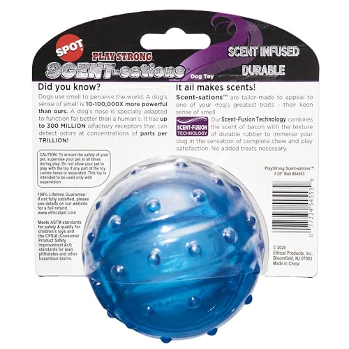 SPOT Play Strong Scent-sations bacon-scent infusion emphasizes long-lasting aroma for sniffing and chewing