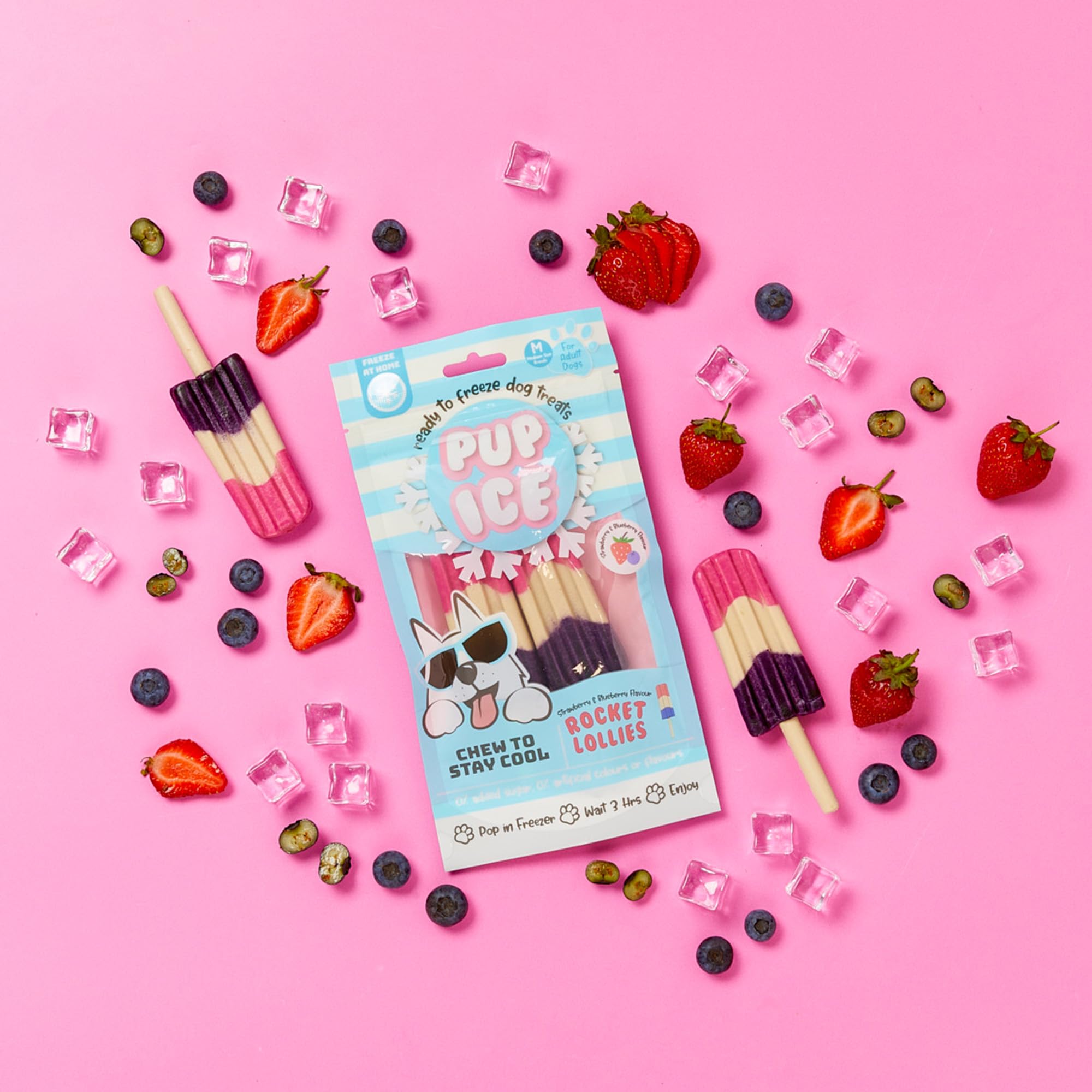 SPOT Pup Ice dog enjoying a frozen treat, perfect for cooling moments.