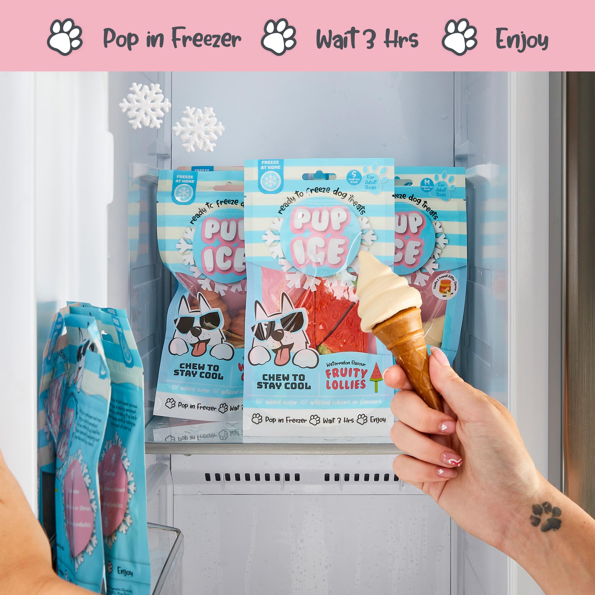 SPOT Pup Ice peanut flavor ice photo suggests frozen treat for dogs.