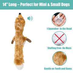 SPOT Skinneeez Fox fabric-detail highlights durable, soft plush ideal for light to moderate chewers.