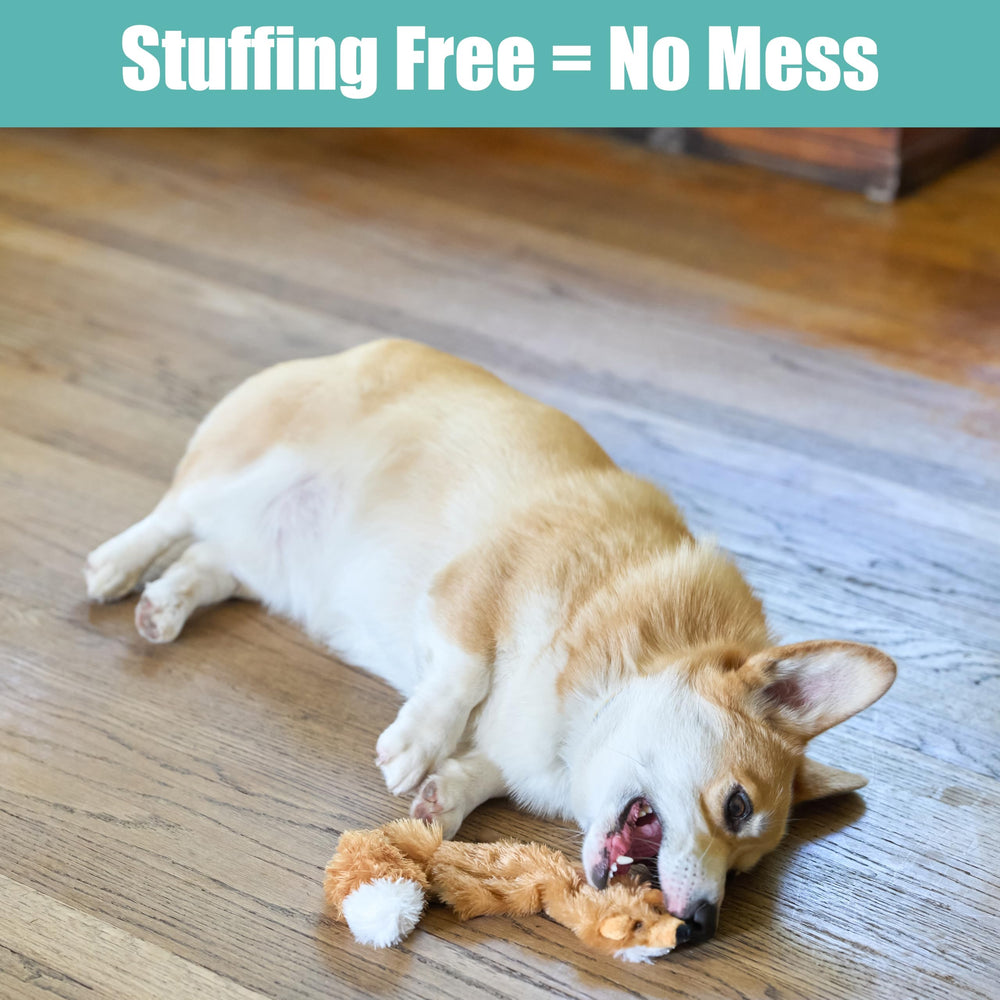 SPOT Skinneeez Fox mess-free-use highlights quick cleanup after play sessions.