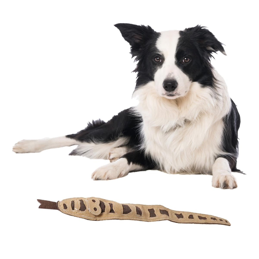 SPOT Skinneeez Leather Snake 25in tug toy for interactive play.