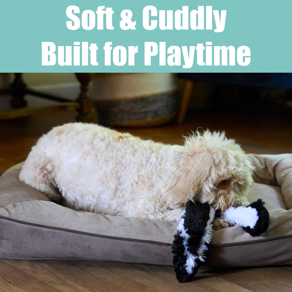 SPOT Skinneeez Skunk dog play fetch shot shows versatile 23-inch size.