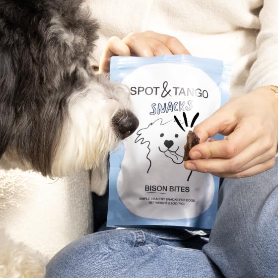 Spot & Tango Bison Bites USA-made packaging emphasizes quality and traceability.