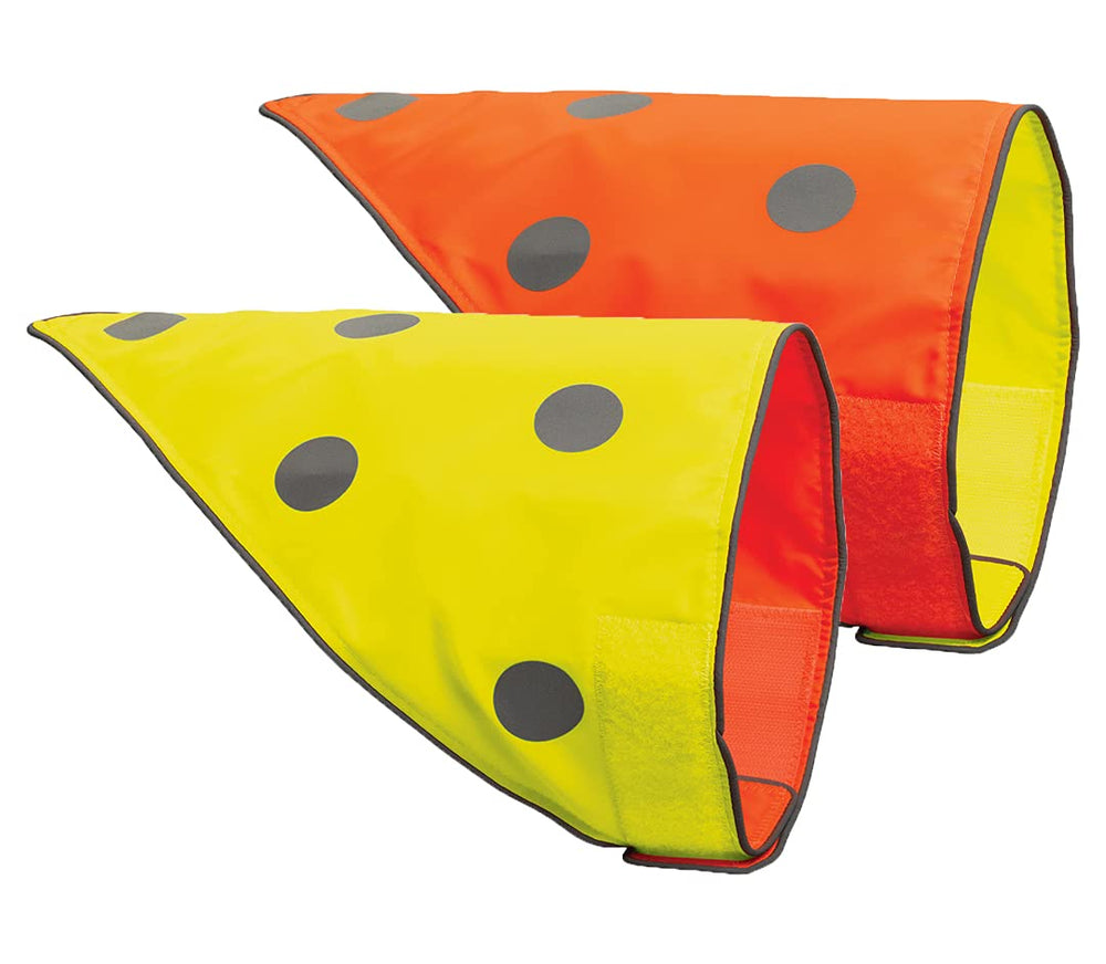 Spot The Dog! reflective bandana bib front view for daytime visibility during walks.