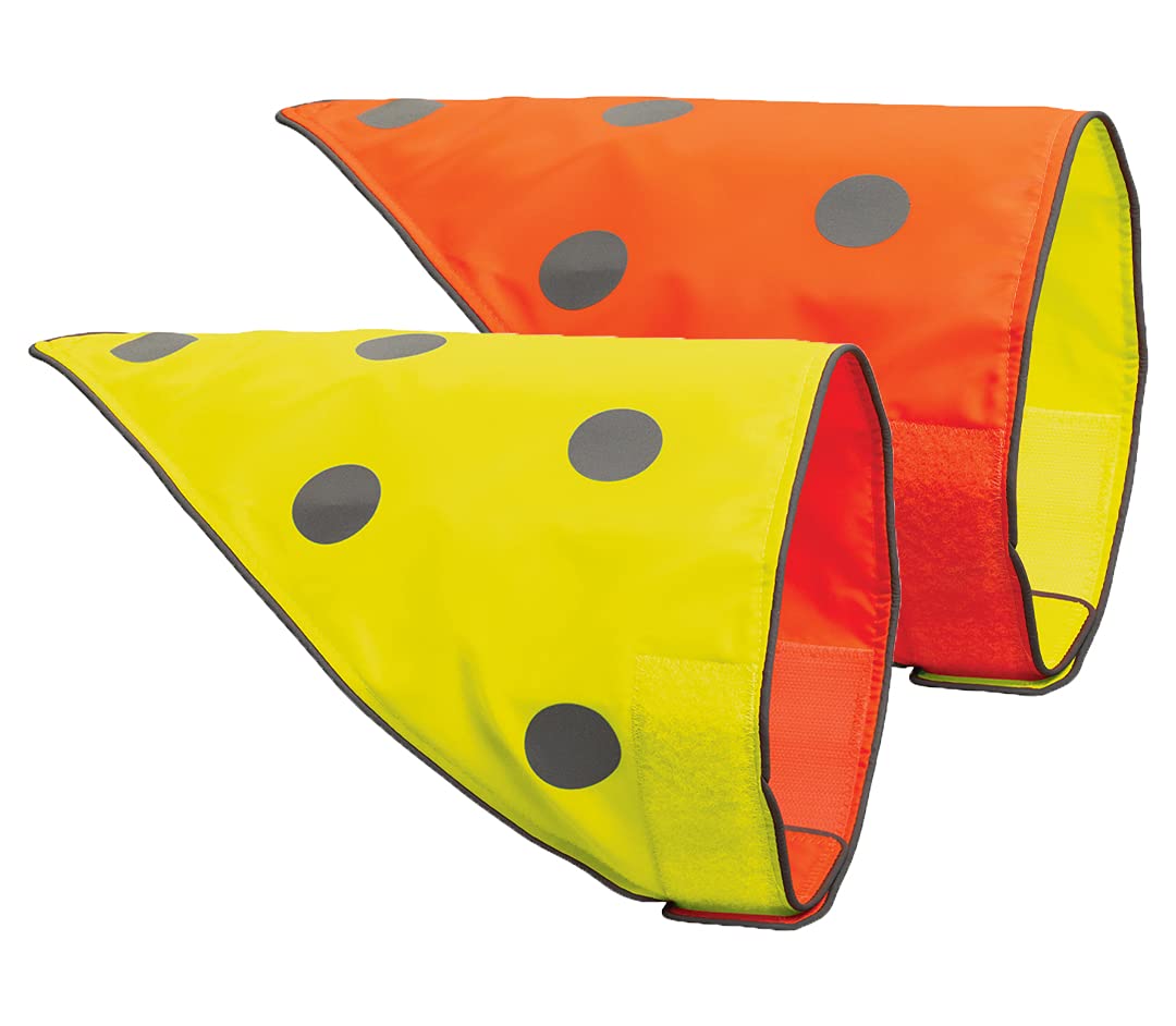 Spot The Dog! reflective bandana bib front view for daytime visibility during walks.