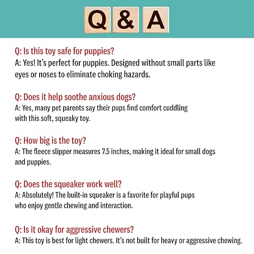 SPOT Vermont Slipper Toy with squeaker for gentle, interactive indoor play