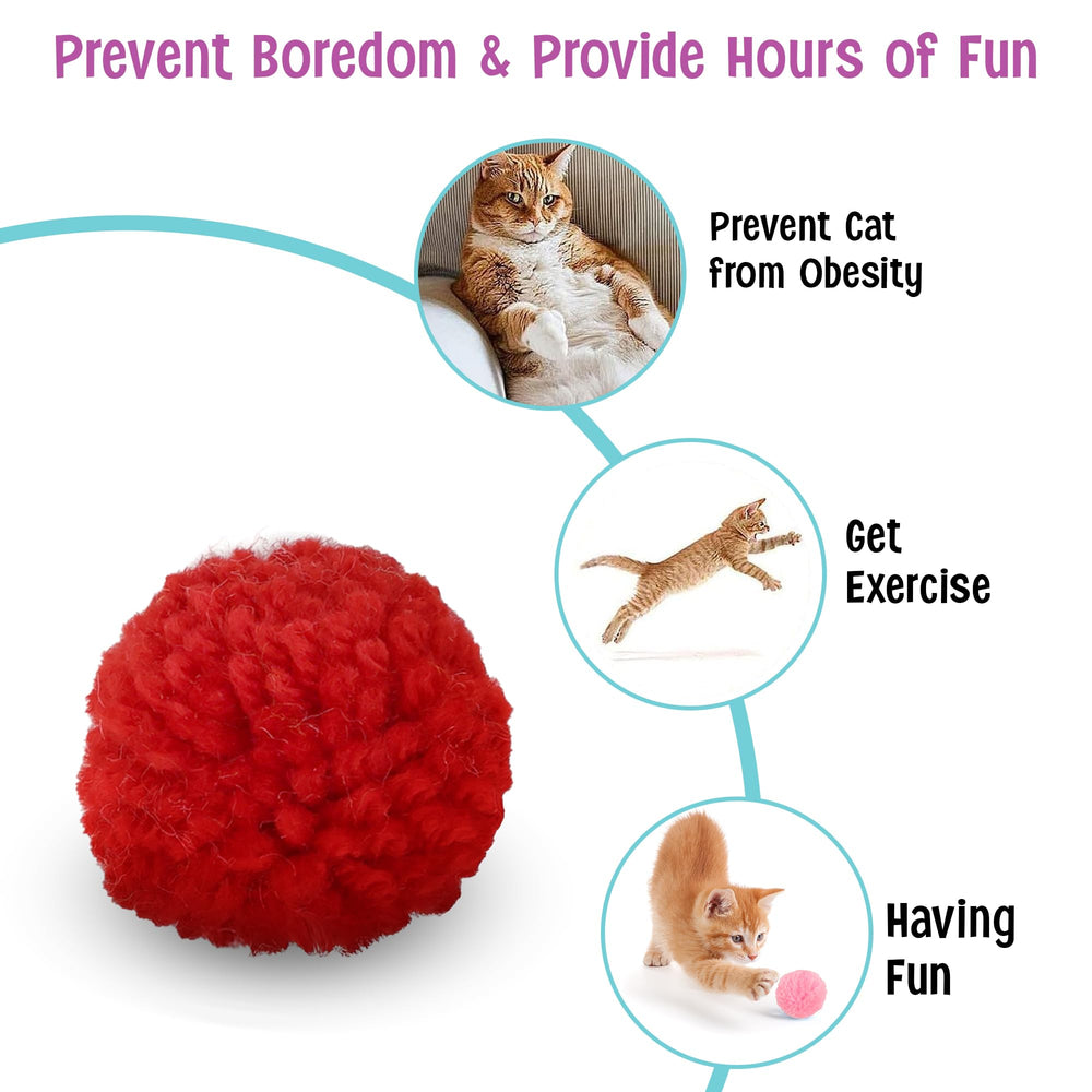 SPOT Wool Pom Poms kitten-safe design promotes lightweight, worry-free play.