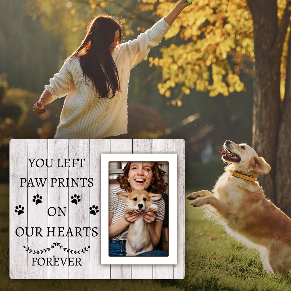 Spricoz dog memorial frame table display fits on shelves for daily remembrance.