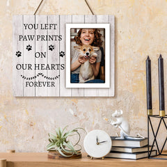 Spricoz dog memorial frame wall hanging rope enables easy remembrance display.