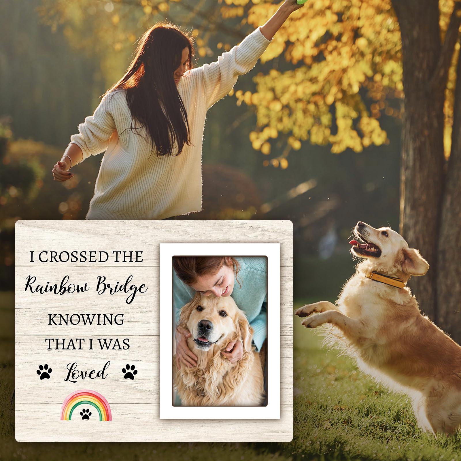 Spricoz Rainbow Bridge frame 6x4 photo—fits standard prints to preserve your pet's memories.