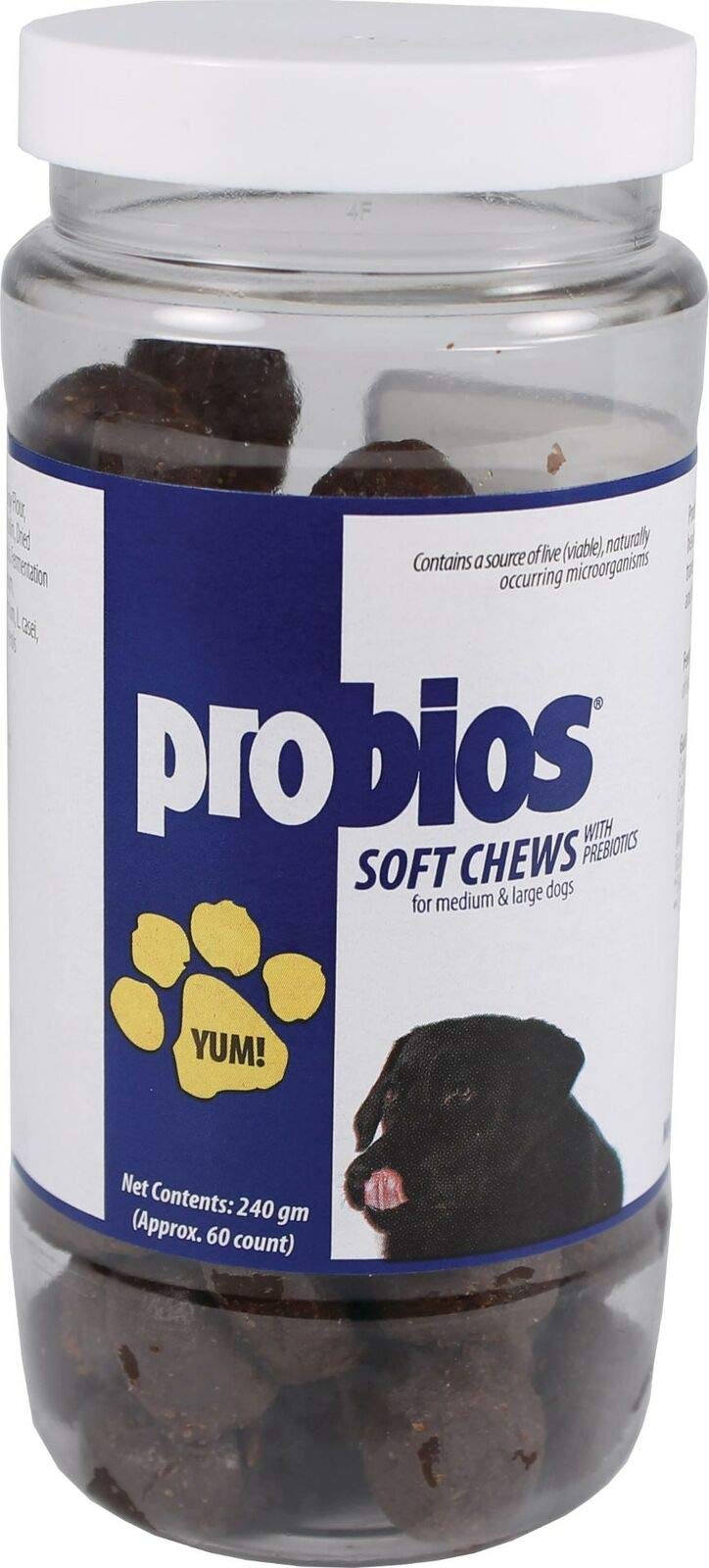 Canine Probios Spriek soft chews aid med-large dogs digestion and daily wellness.