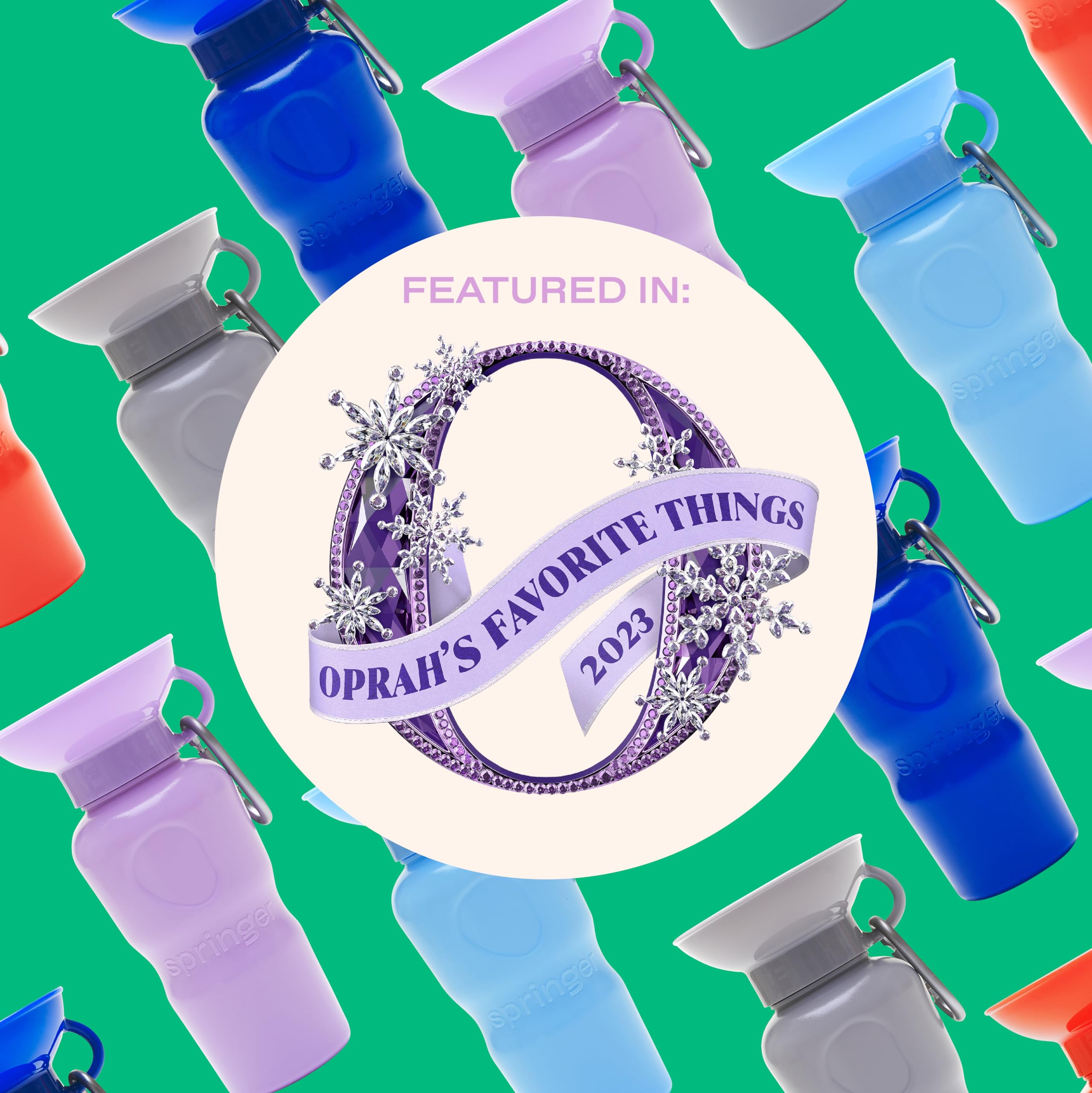 Springer by Springland leak-tight valve close-up emphasizes spill-free hydration.