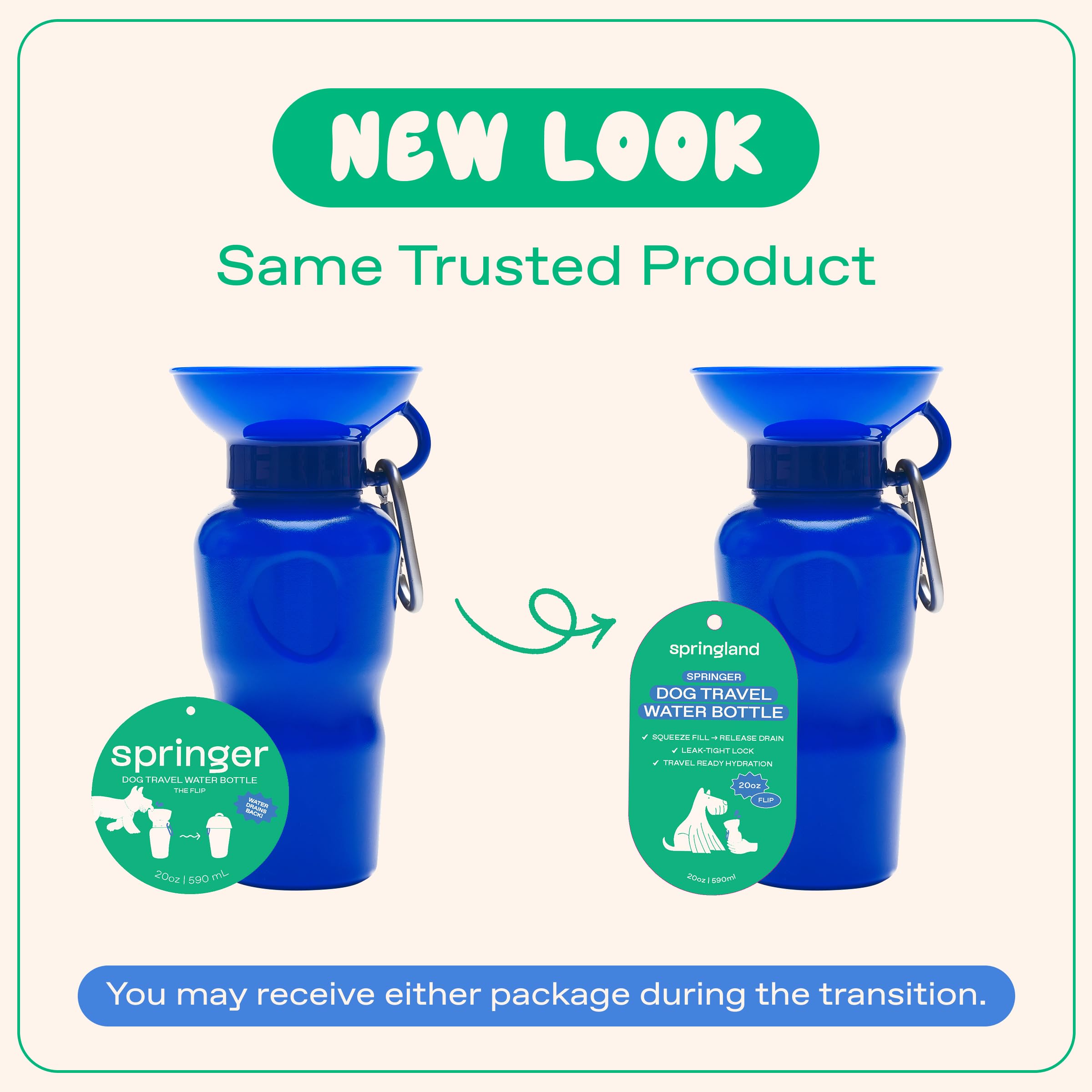Springer by Springland seen on Oprah and Shark Tank, portable dog hydration.