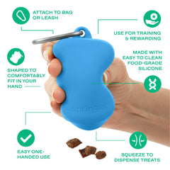 Springer dog treat pouch carabiner attachment showcases hands-free training on the go, perfect for walks