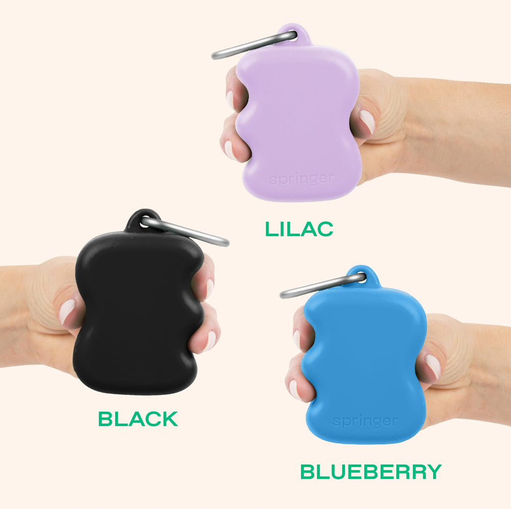 Springer dog treat pouch one-hand use enables continuous play and training