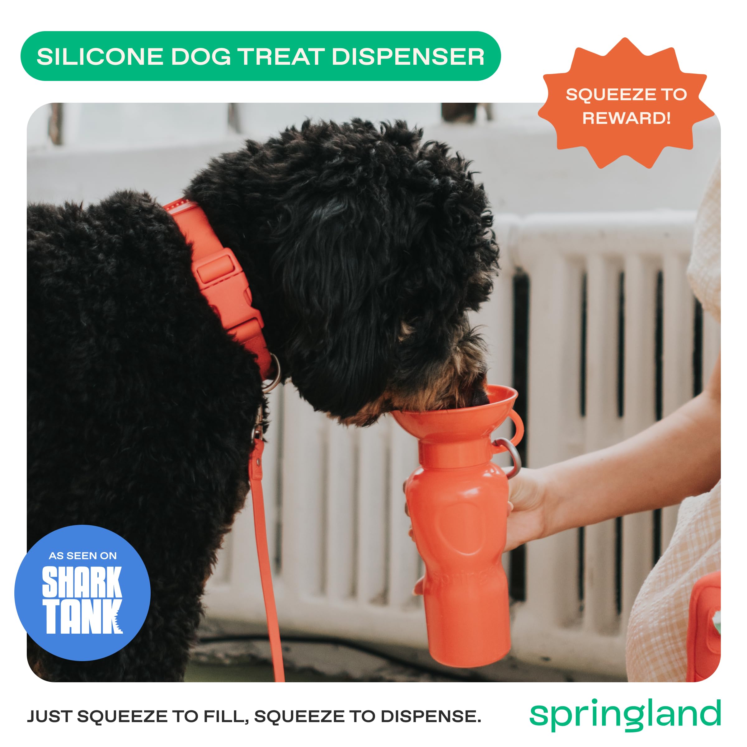 Springer by Springland leak-tight valve close-up proves spill-free travel.