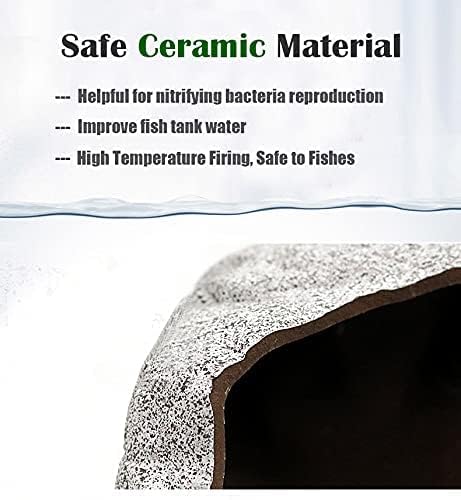 SpringSmart ceramic rock with granite pattern provides safe, non-toxic hideaway.