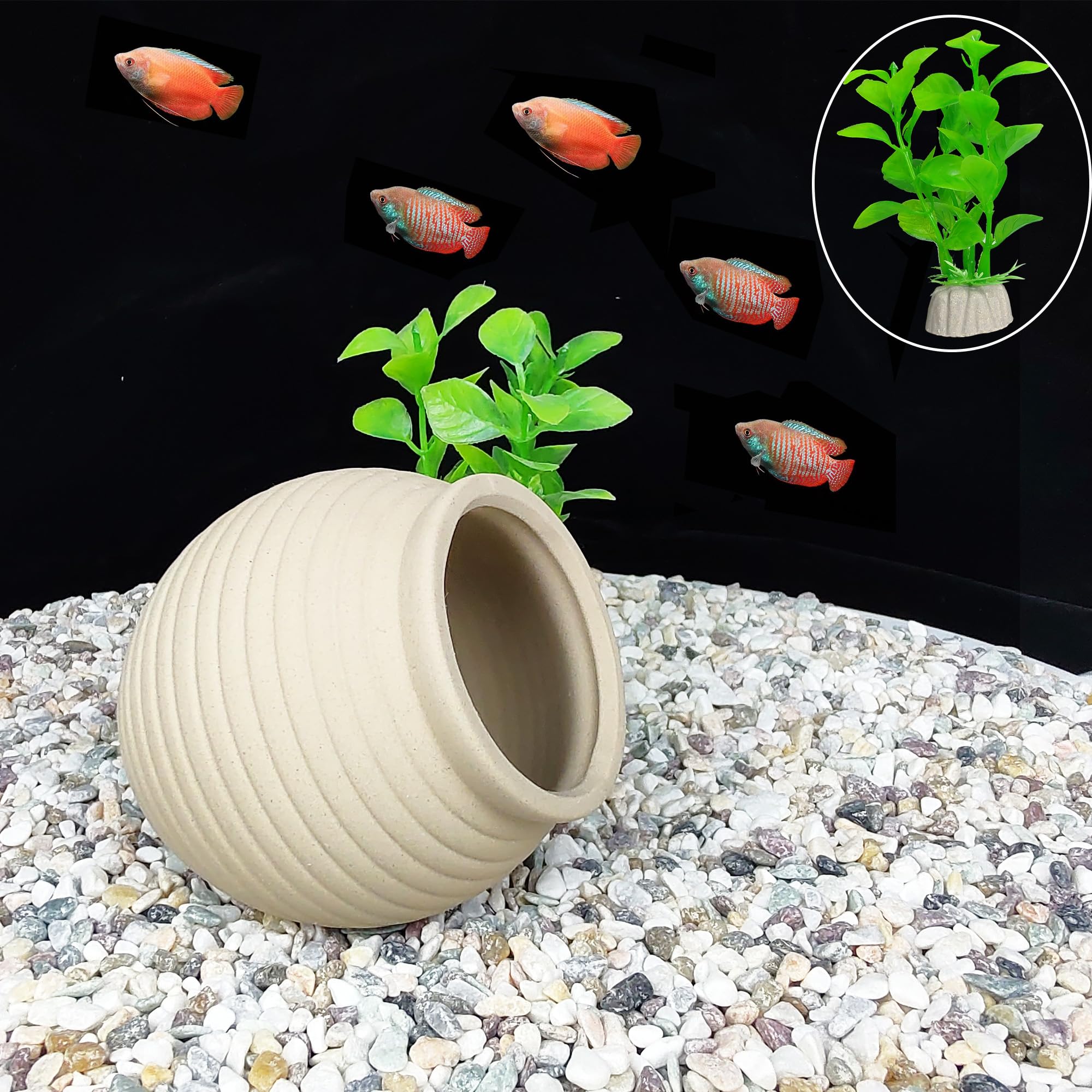 SpringSmart small-tank ornament rock creates cozy shelter for fish