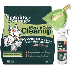 Sprinkle & Sweep 15oz bag ready for quick pet mess cleanup