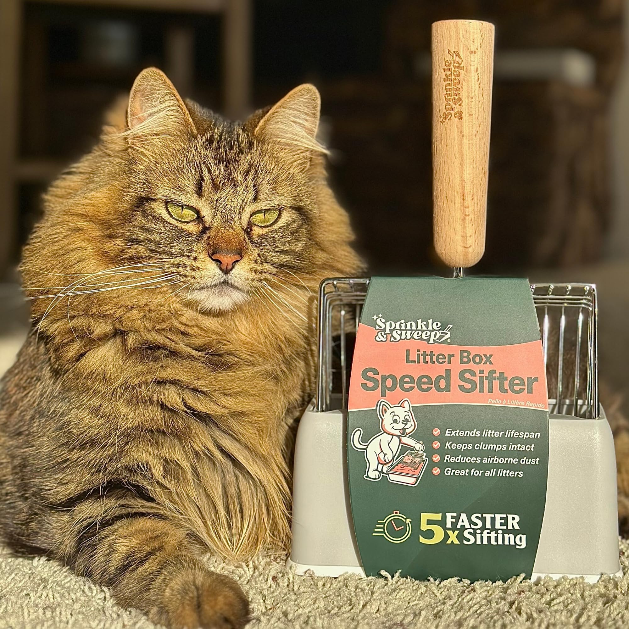 Sprinkle & Sweep universal litter compatibility accommodates all litter types.