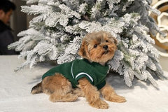 Sprypetto small dog sweater half-belly zip eases dressing for quick outfit changes.