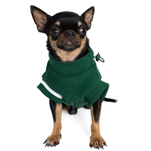 Sprypetto small dog sweater with reflective strips improves night-walk visibility and safety.