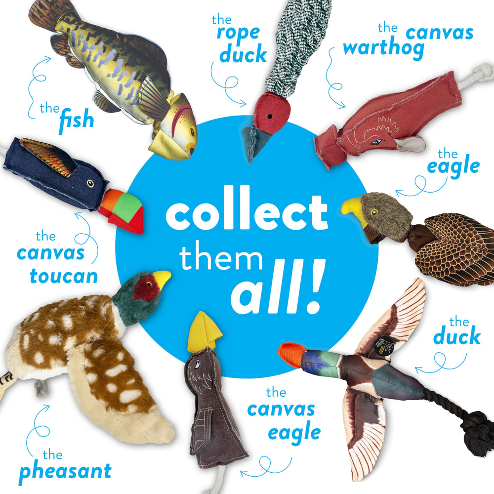 Spunky Pup Fly & Fetch ballistic-fabric durability emphasizes thick fabric that withstands rough play.