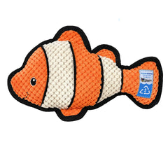 Spunky Pup Clean Earth clownfish toy floats, ideal for water play.