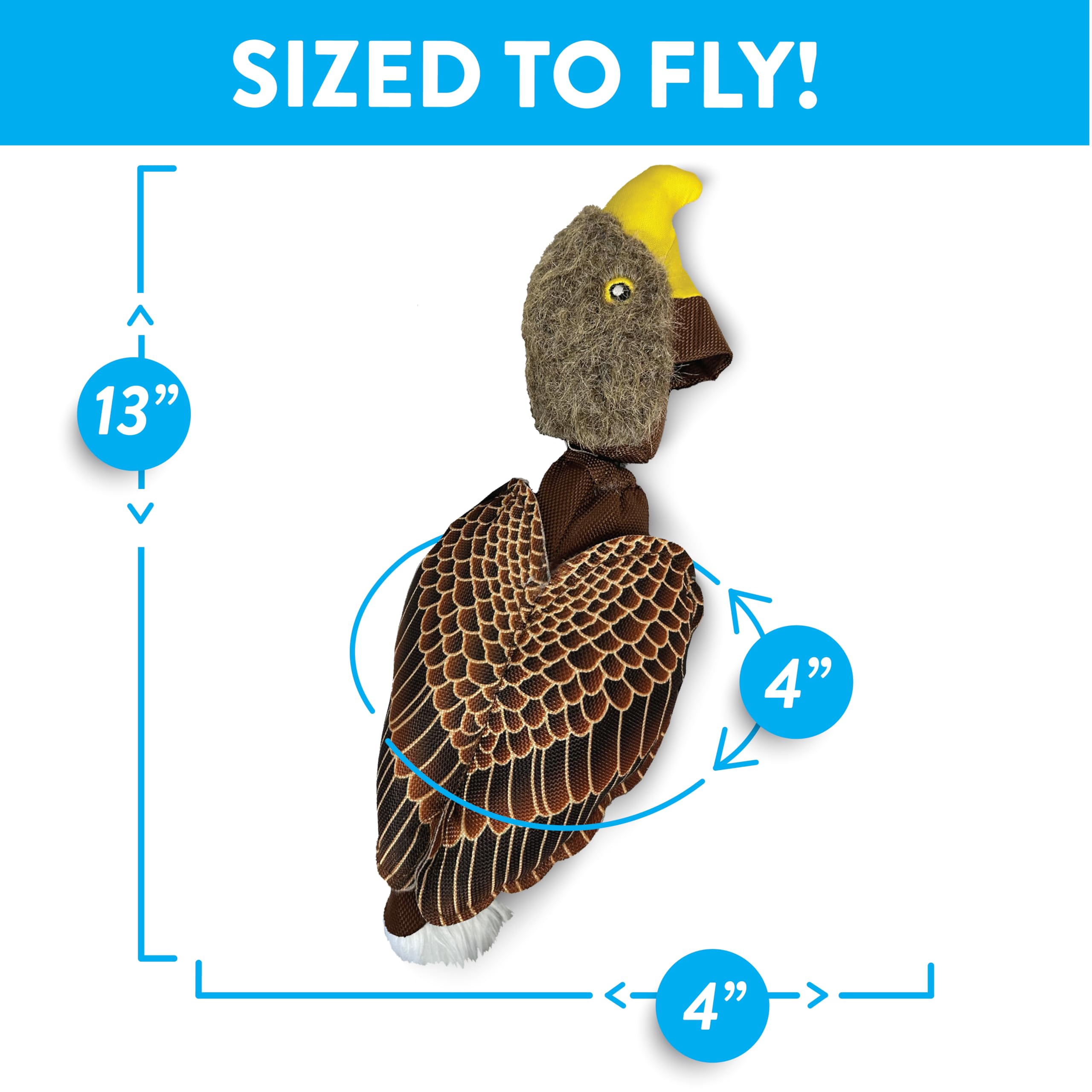 Spunky Pup Eagle toy floating in water, ideal for summer fetch and water play.