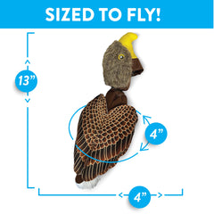 Spunky Pup Eagle toy floating in water, ideal for summer fetch and water play.