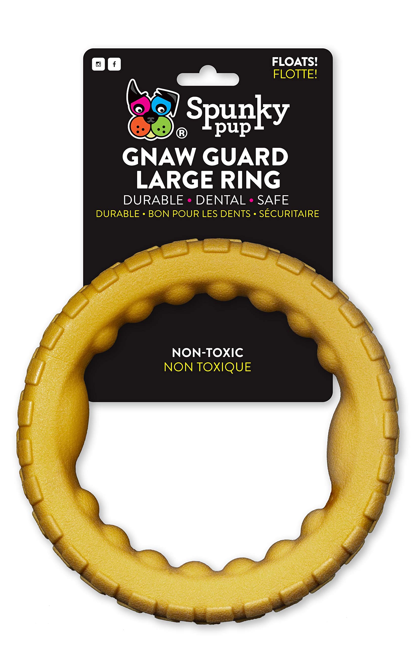 Spunky Pup Gnaw Guard Large Ring close-up texture supports dental cleaning.