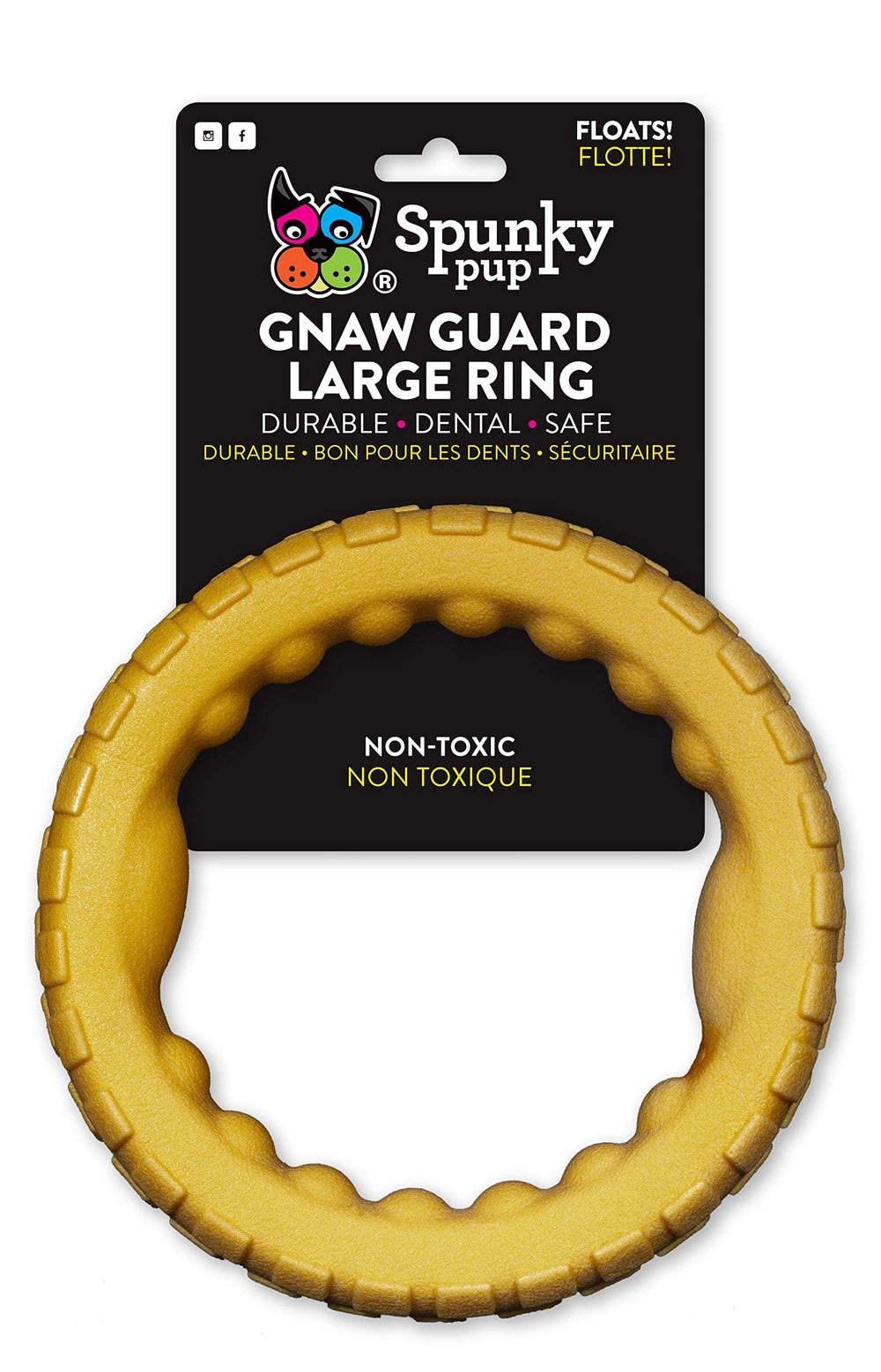 Spunky Pup Gnaw Guard Large Ring close-up texture supports dental cleaning.