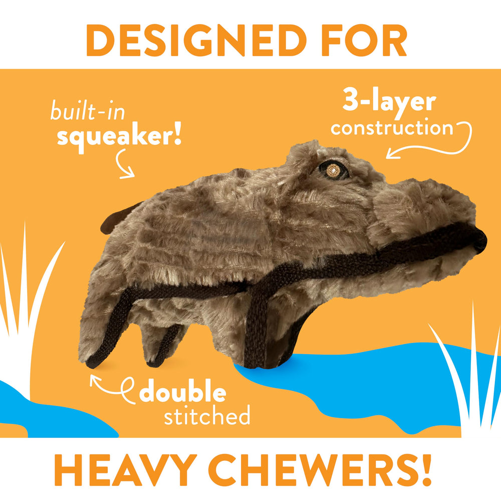 Spunky Pup tough hippo reveals Gnaw-Guard triple-layer fabric for long-lasting play.