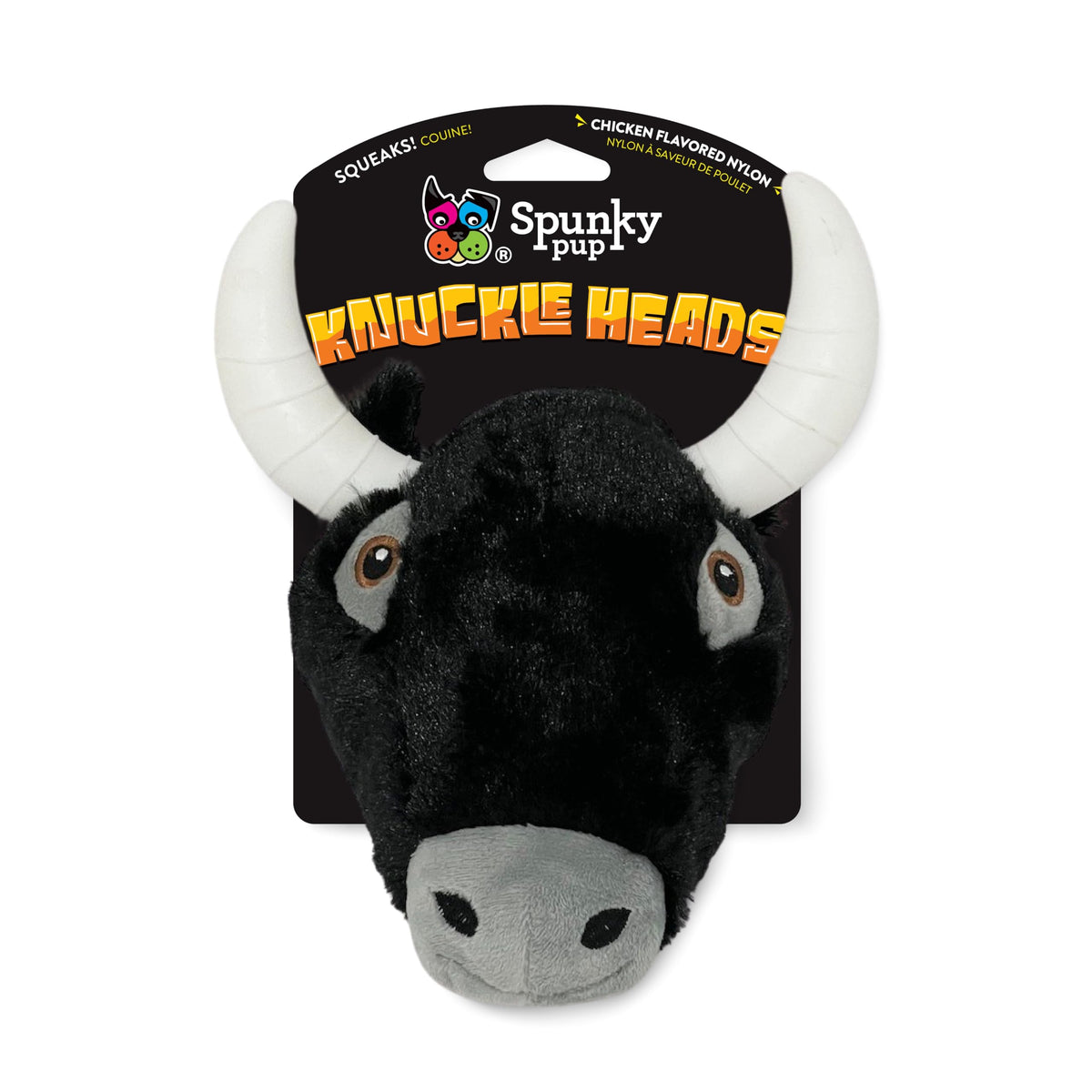 Spunky Pup Knucklehead durable dog toy with chew and plush for aggressive chewers.