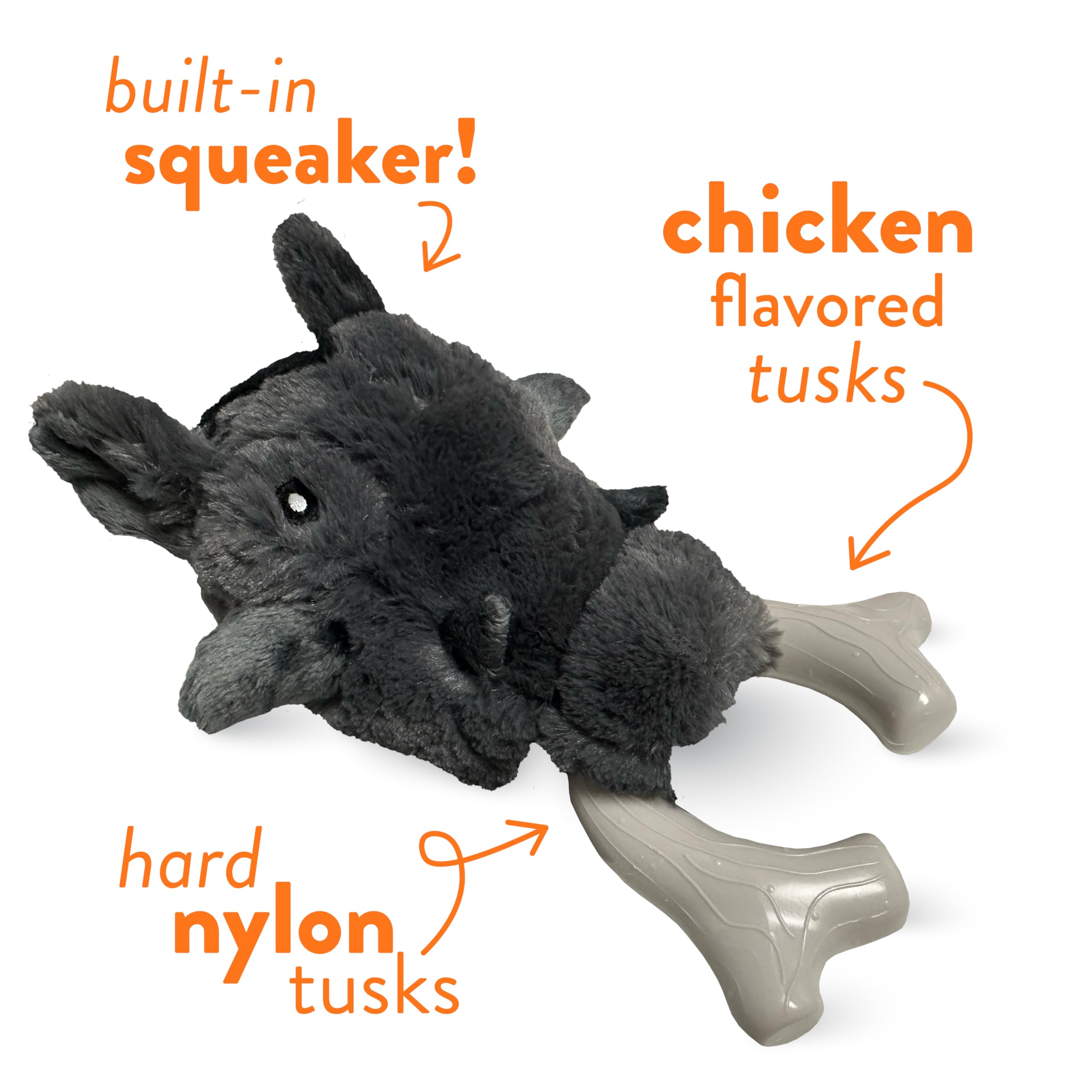 Spunky Pup Knucklehead side detail of reinforced seams for long-lasting play