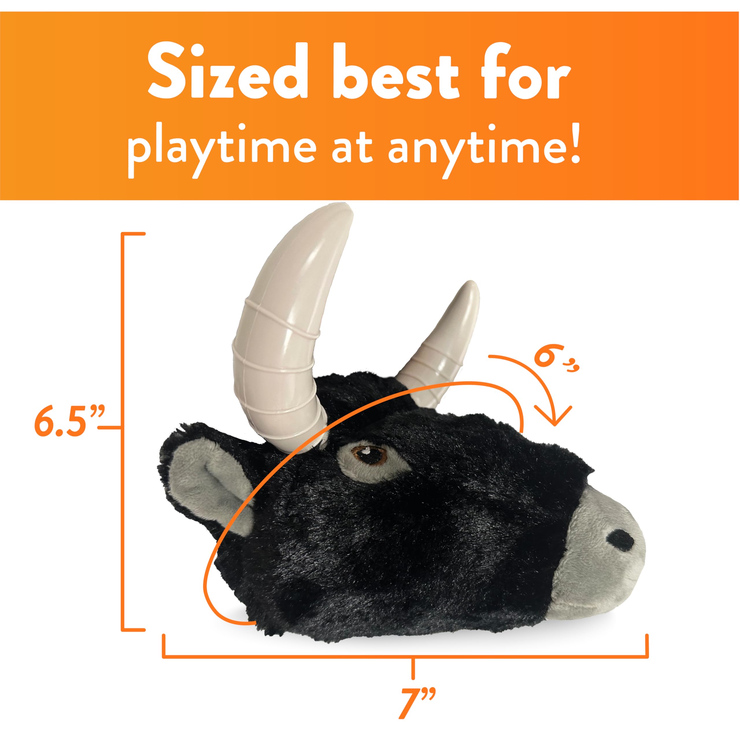 Spunky Pup Knucklehead squeaker feature enables interactive fun during fetch.