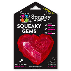 Spunky Pup Squeaky Gems Heart toy with squeaker sparks interactive fetch.