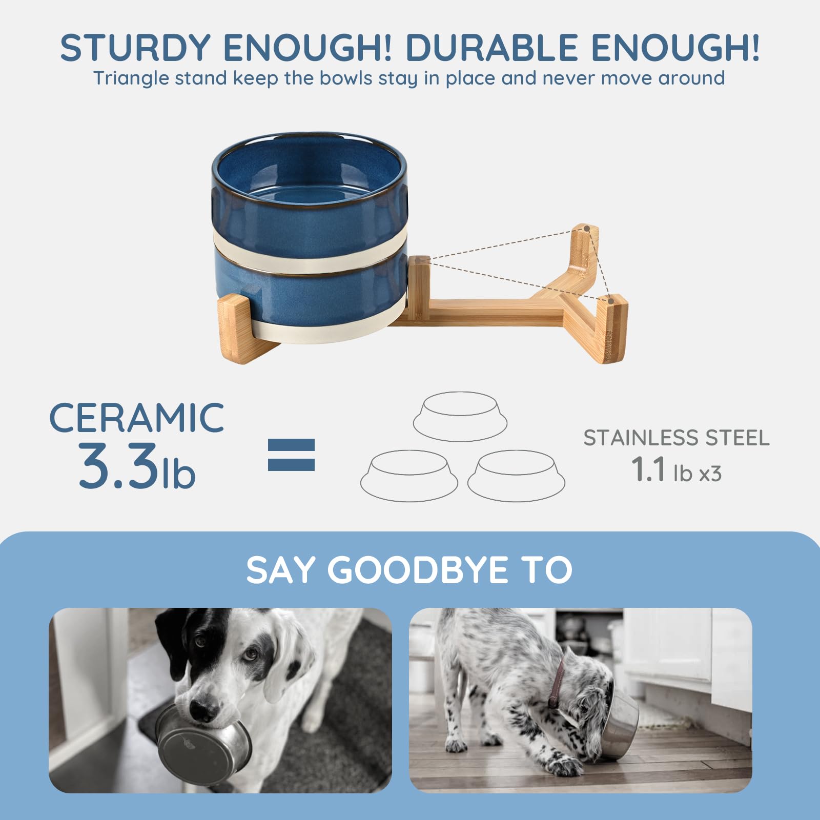SPUNKYJUNKY bowl on stand, side-angle, ergonomic eating height