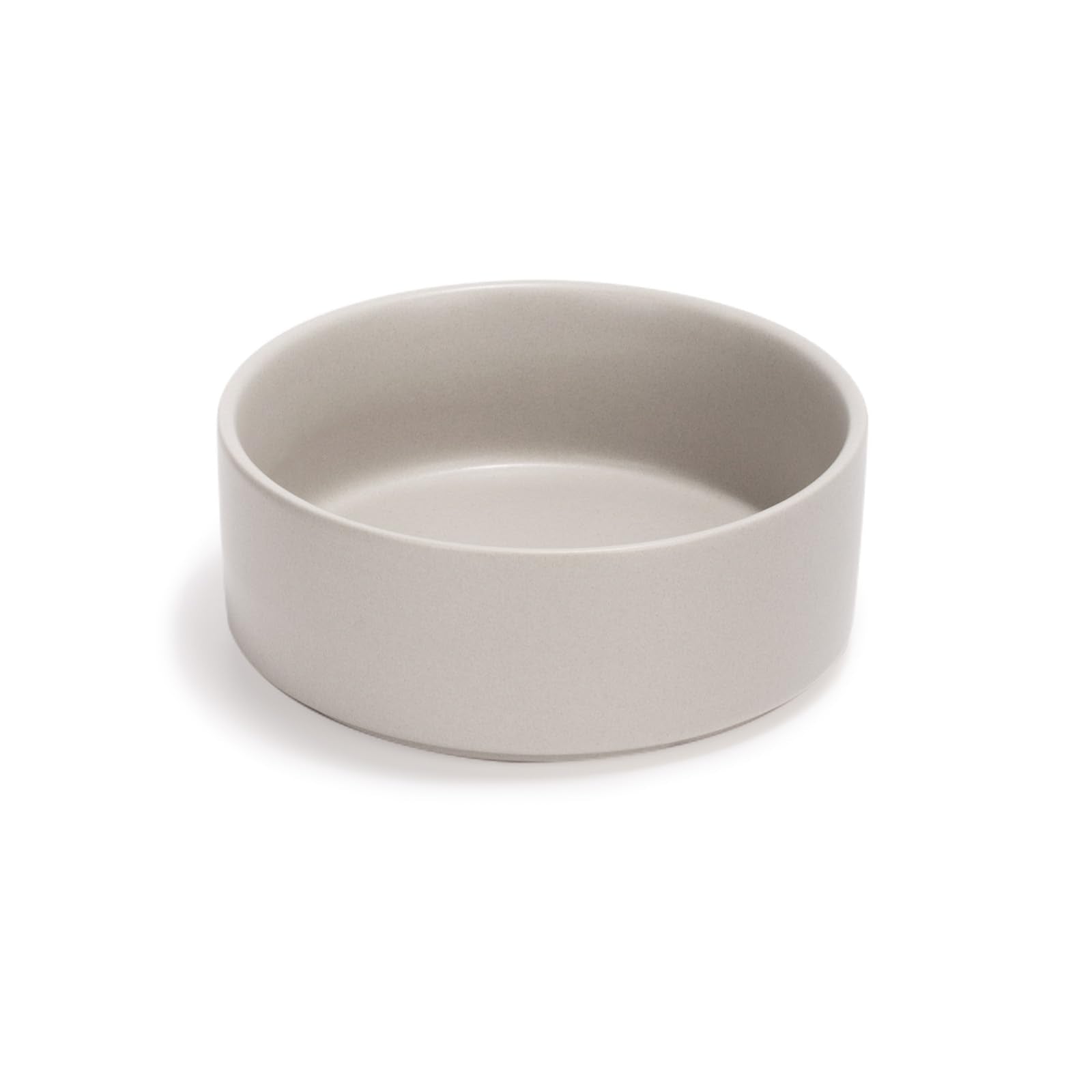 SPUNKYJUNKY ceramic dog bowl grey top view shows a stable, spill-resistant feeding station.