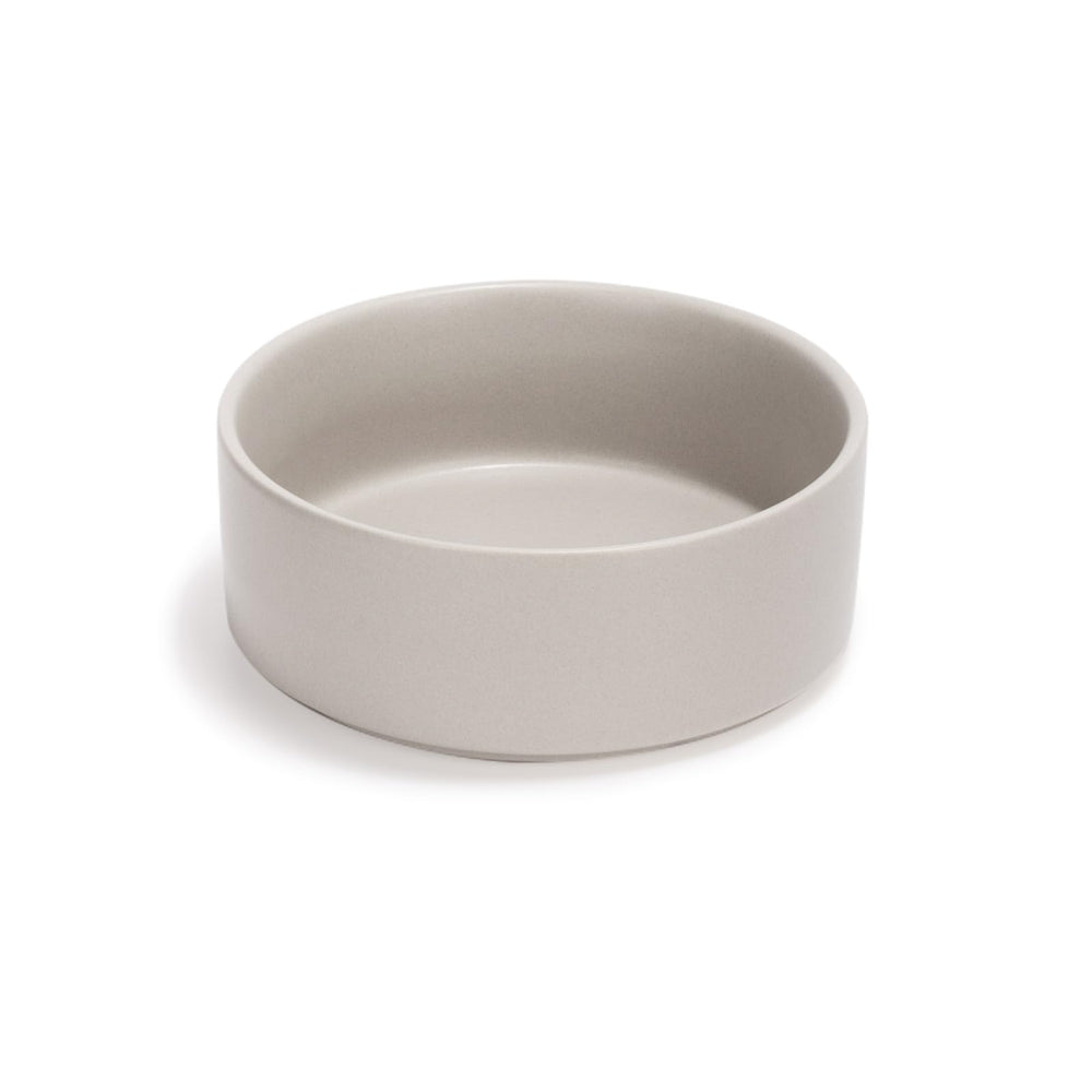 SPUNKYJUNKY ceramic dog bowl grey top view shows a stable, spill-resistant feeding station.
