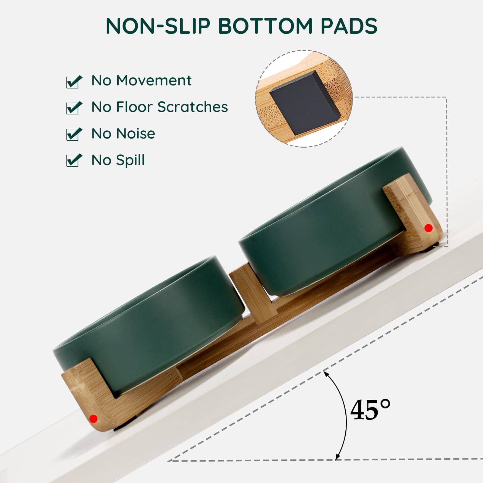 SPUNKYJUNKY food-water-bowls-green set supports multi-use feeding