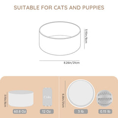 SPUNKYJUNKY ceramic cat bowl 60oz white color options complement home décor