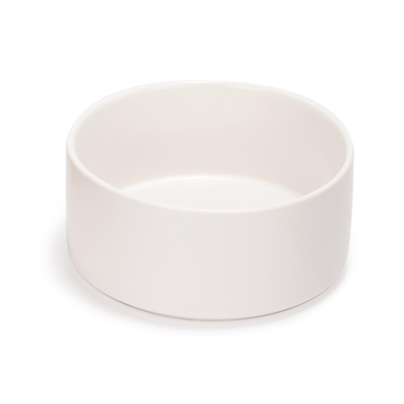 SPUNKYJUNKY 60oz ceramic dog bowl white with weighted base reduces tipping