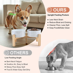 SPUNKYJUNKY bamboo stand adjustable height supports healthier posture during meals.