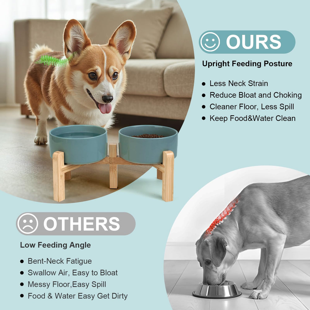 SPUNKYJUNKY bamboo stand adjustable with two heights for comfortable feeding