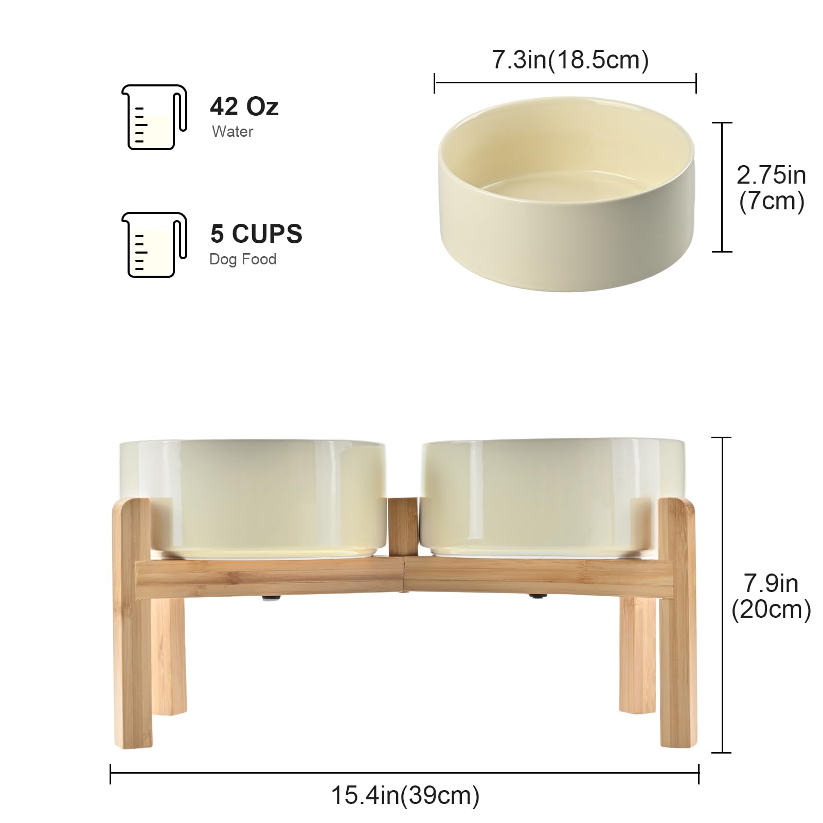 SPUNKYJUNKY bamboo stand elevates dogs' dining for natural neck alignment