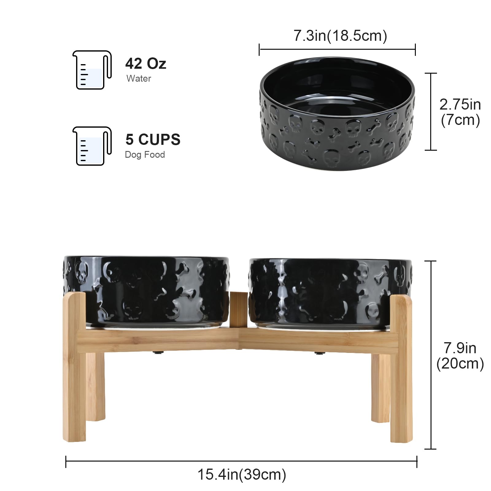 SPUNKYJUNKY bamboo stand elevates feeding posture for comfortable dining.