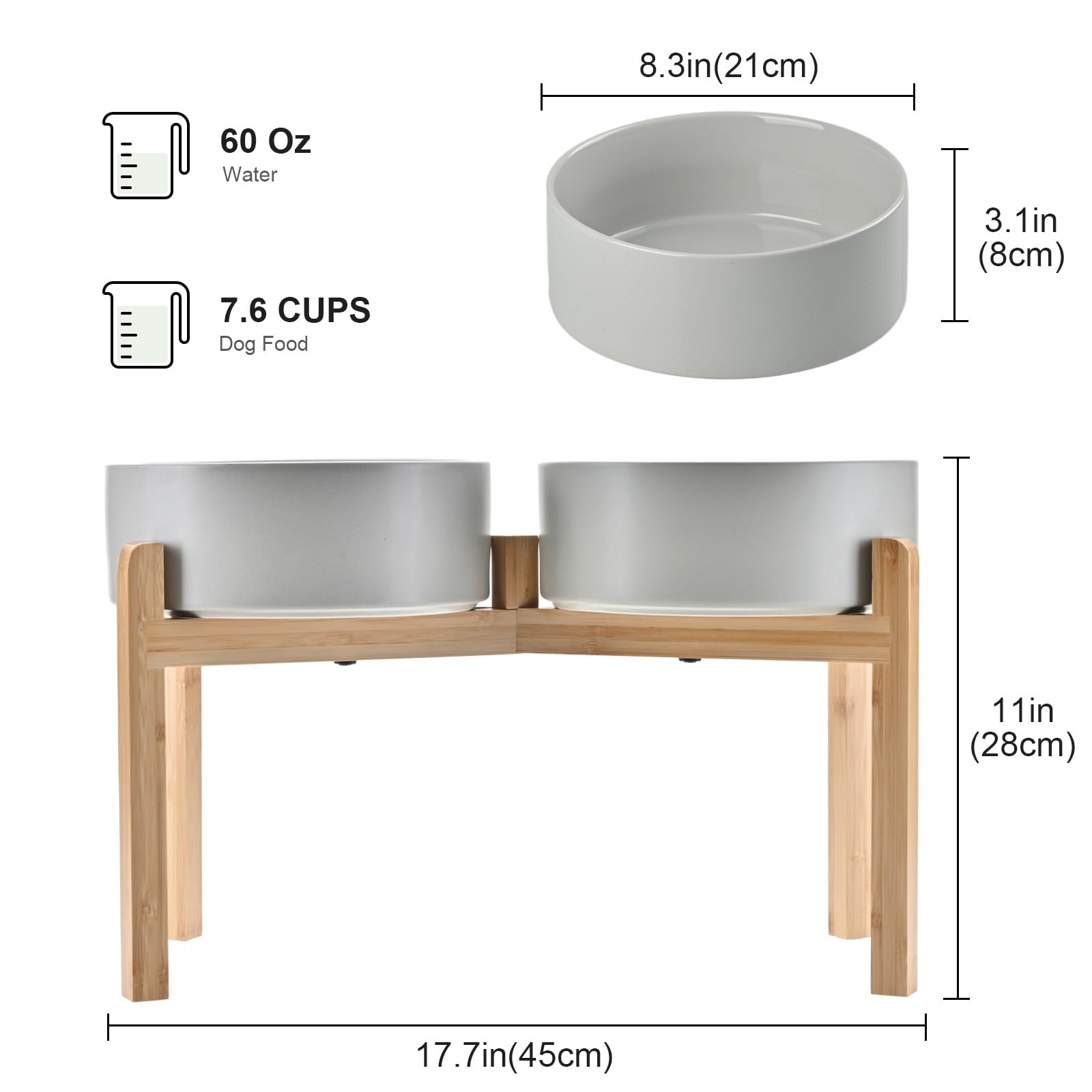 SPUNKYJUNKY bamboo stand elevates dog meals for natural posture and comfort.